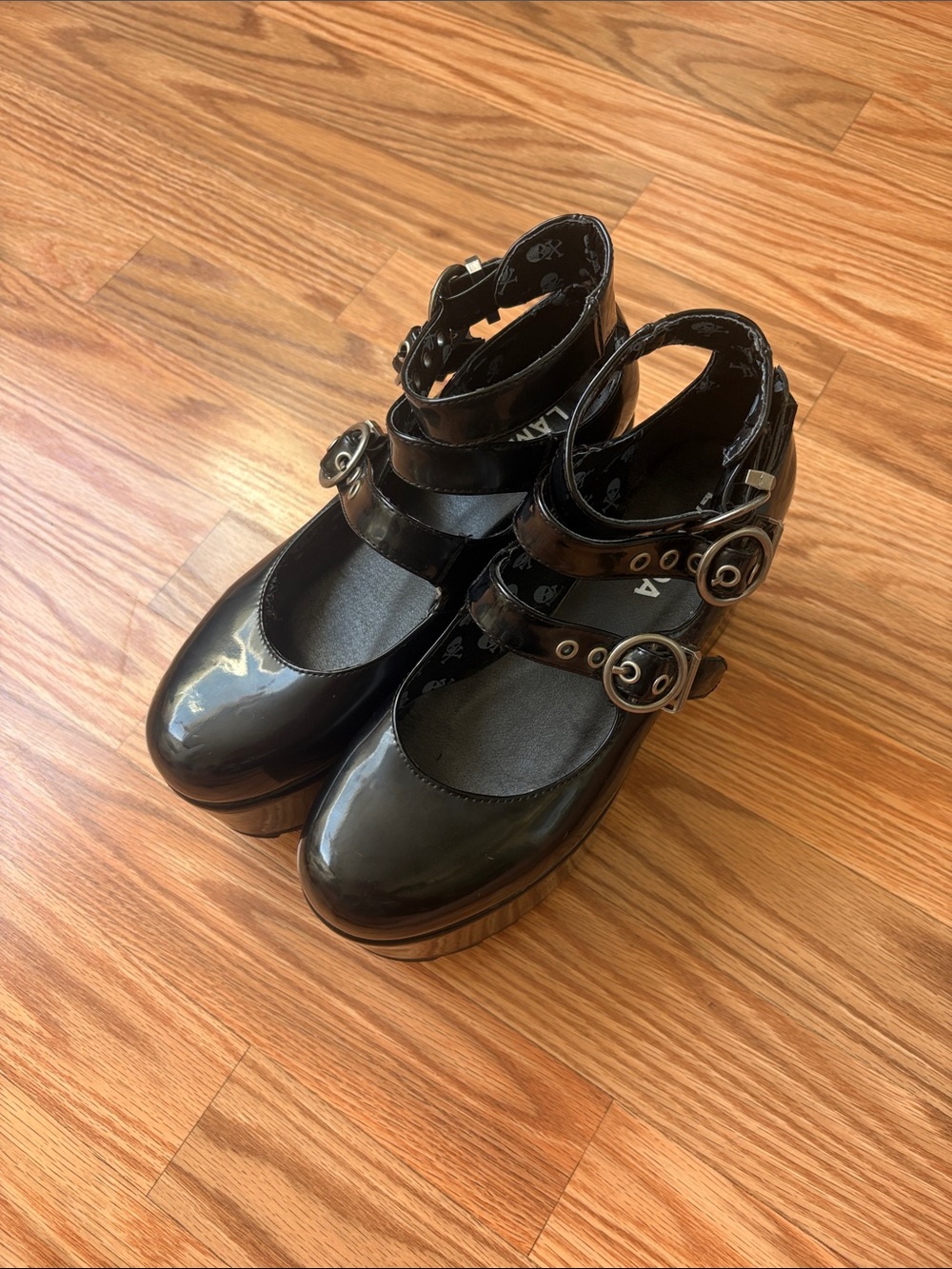 LaModa Black Multi Strap Platform Mary Jane’s